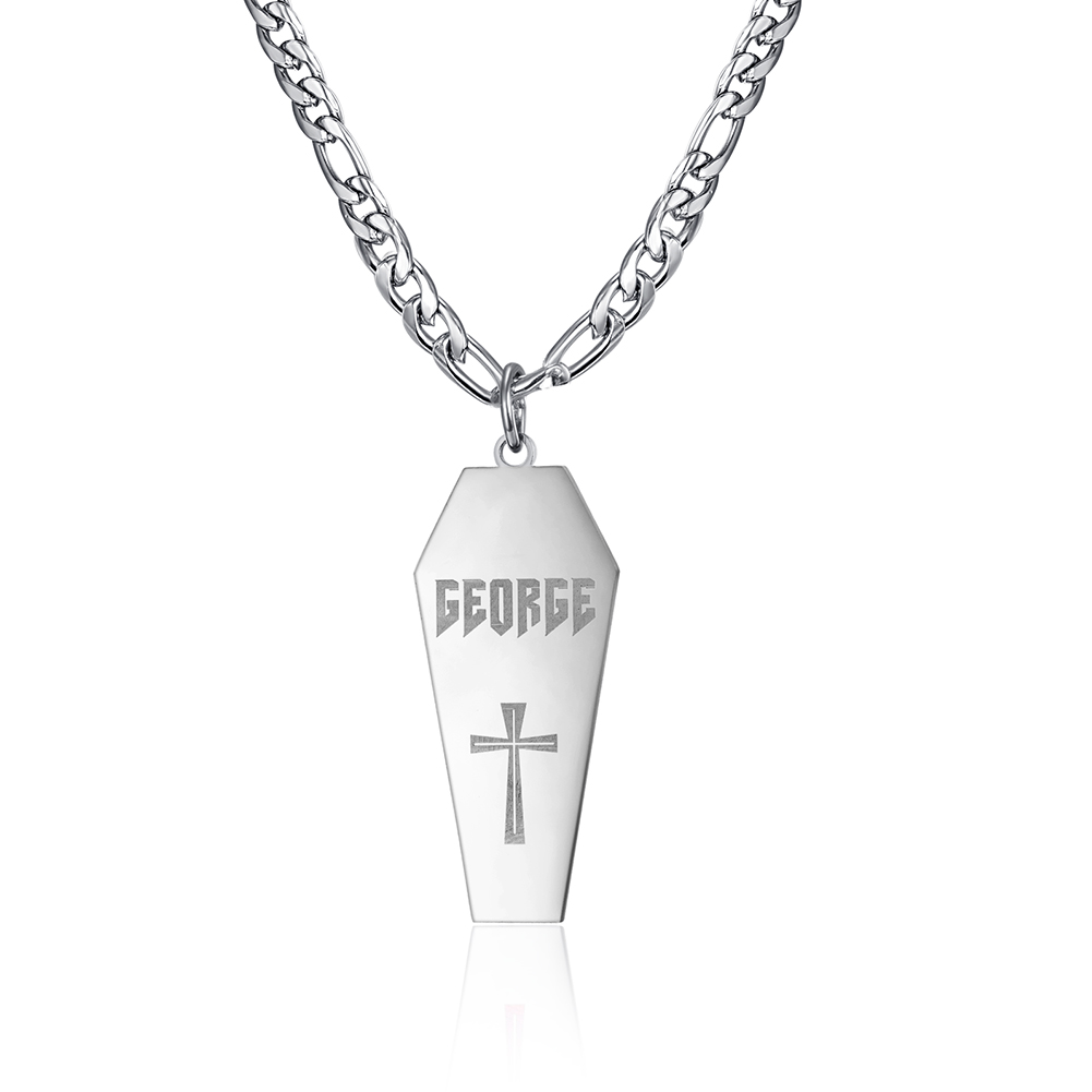 Men's Cross Custom Necklace Personalized Stainless Steel Engraved Customized Cuff Necklace Anklet for men, Personalized Jewelry Gift for Dad, Boyfriend, Brother